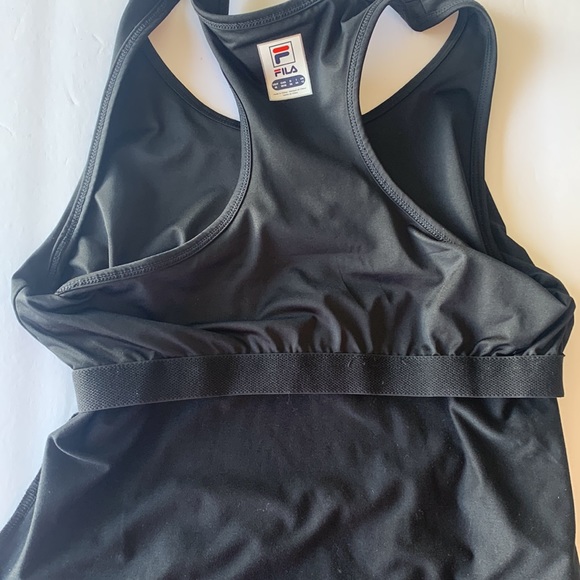 Fila black racer back tank with asymmetrical ruffle size M - Picture 7 of 9